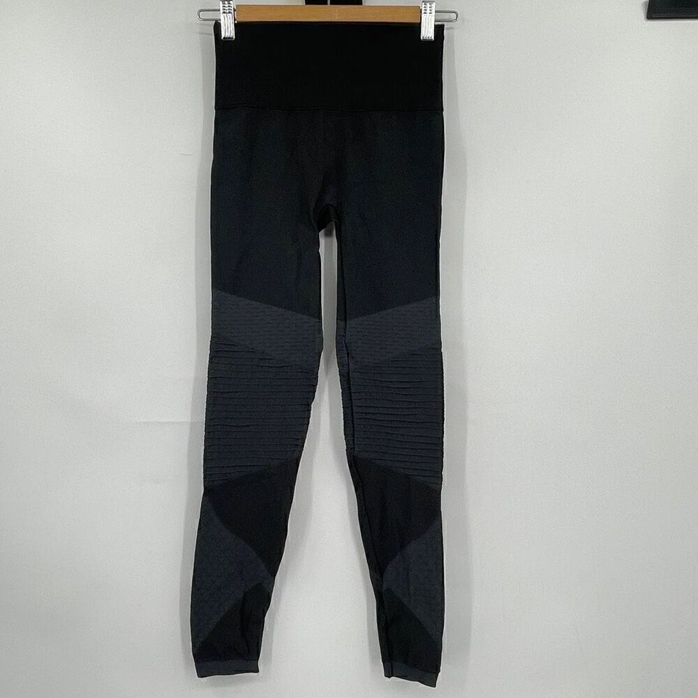 Spanx Black Look at Me Now Seamless Moto High Rise Skinny Leggings Small